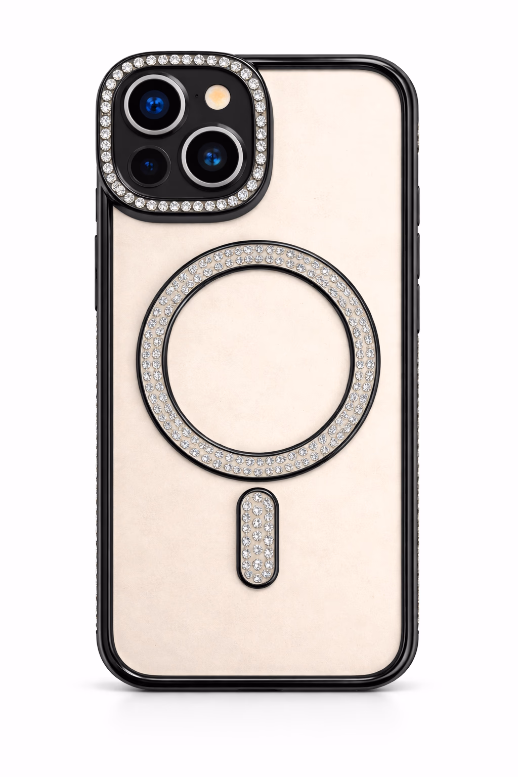 iPhone 15 - Bling Magsafe + Lens Protection - Black